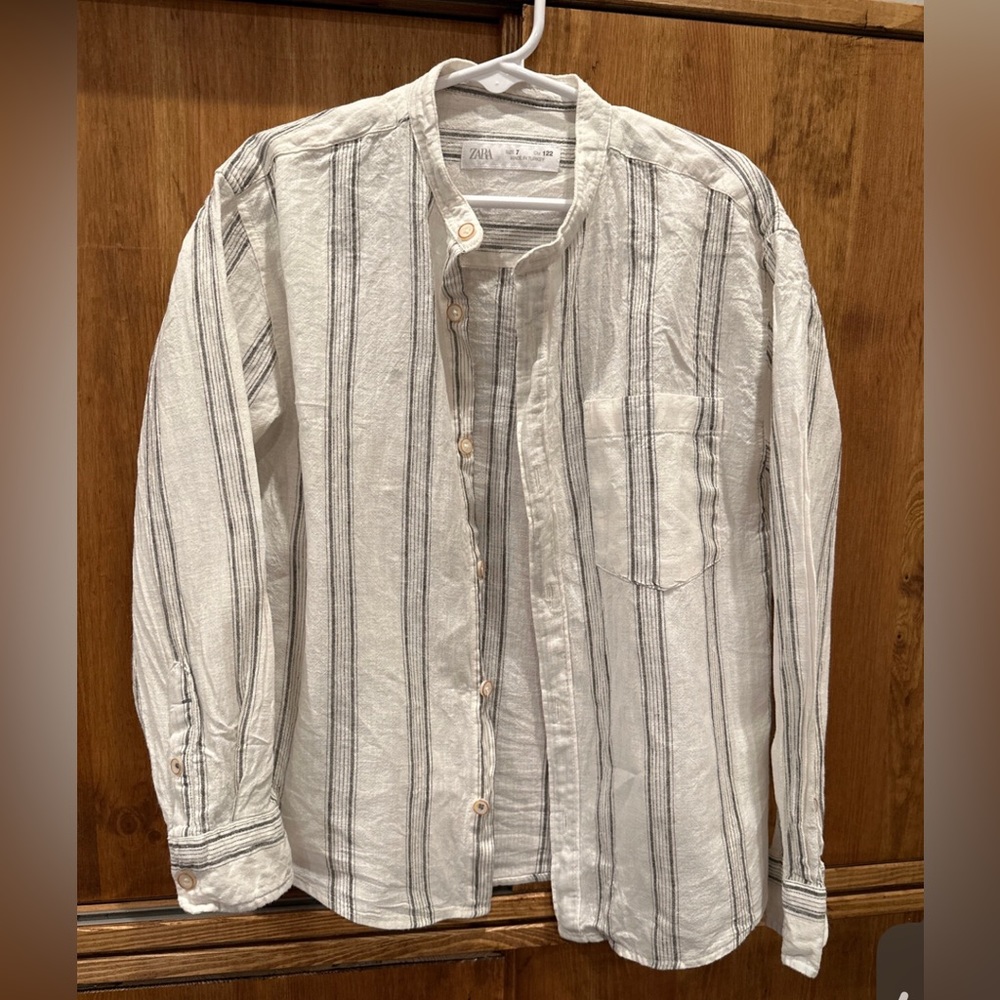 Zara Monk Collar Boys Button Down